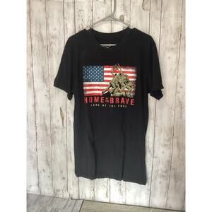 Pre-owned Home of the Brave Land of the Free Black T-Shirt Size L